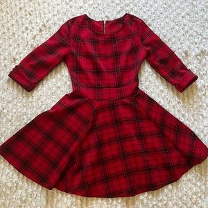 XS red and black skater dress Made in Italy